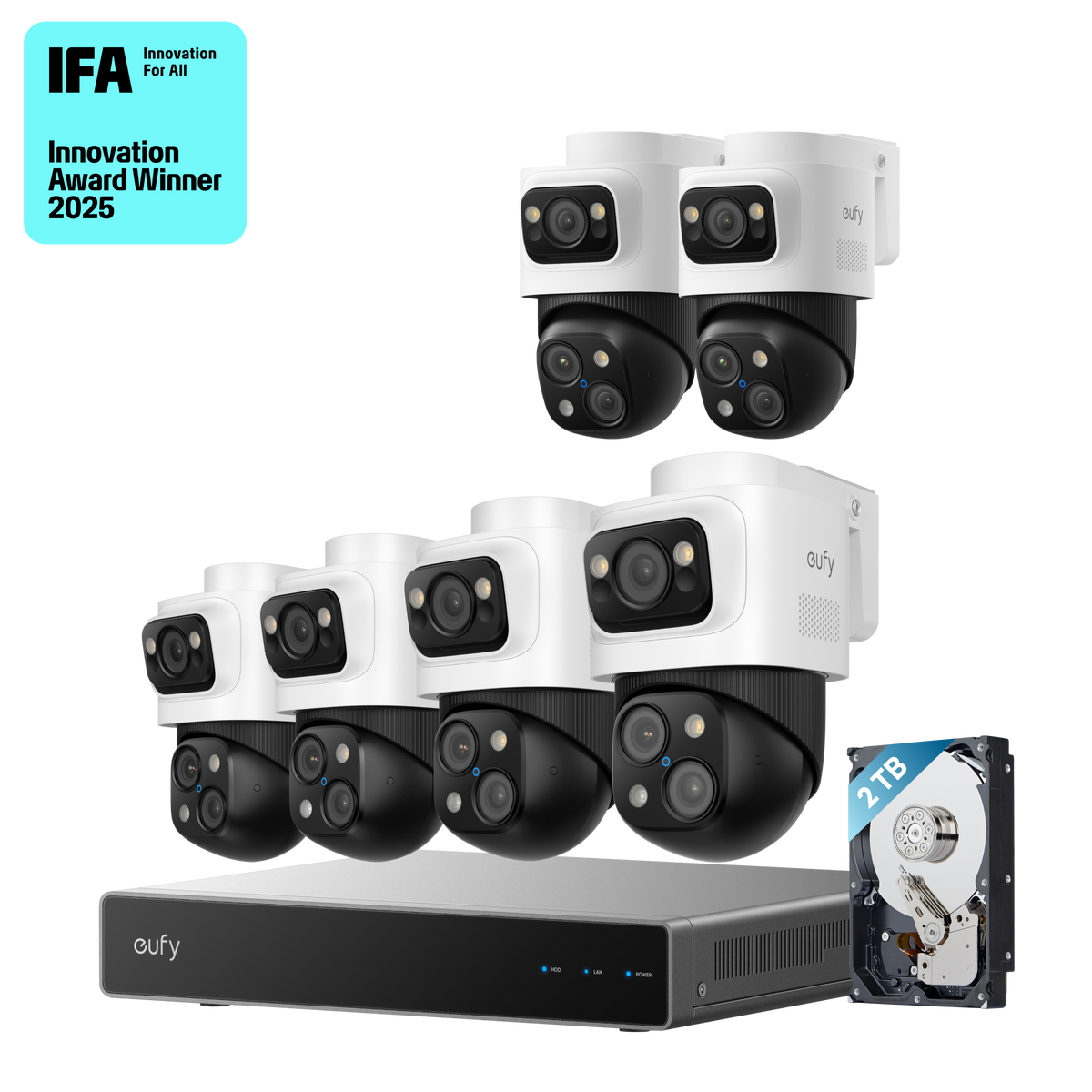 eufy PoE NVR Security System S4 Max + 2 PoE Cam S4 Add-Ons