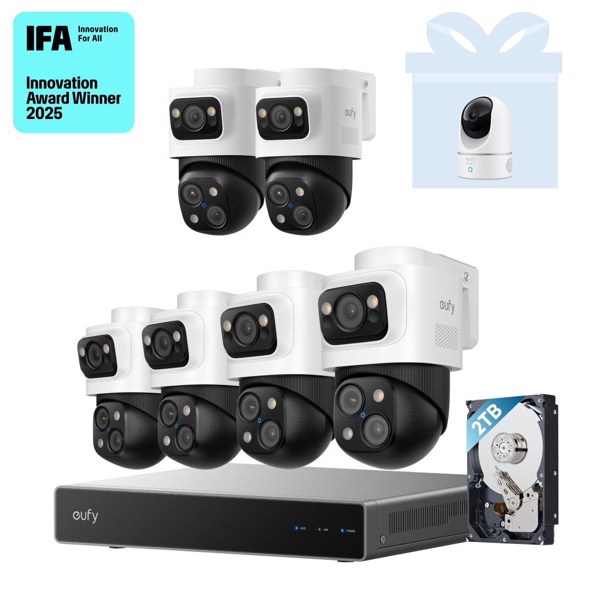 eufy PoE NVR Security System S4 Max + 2 PoE Cam S4 Add-Ons