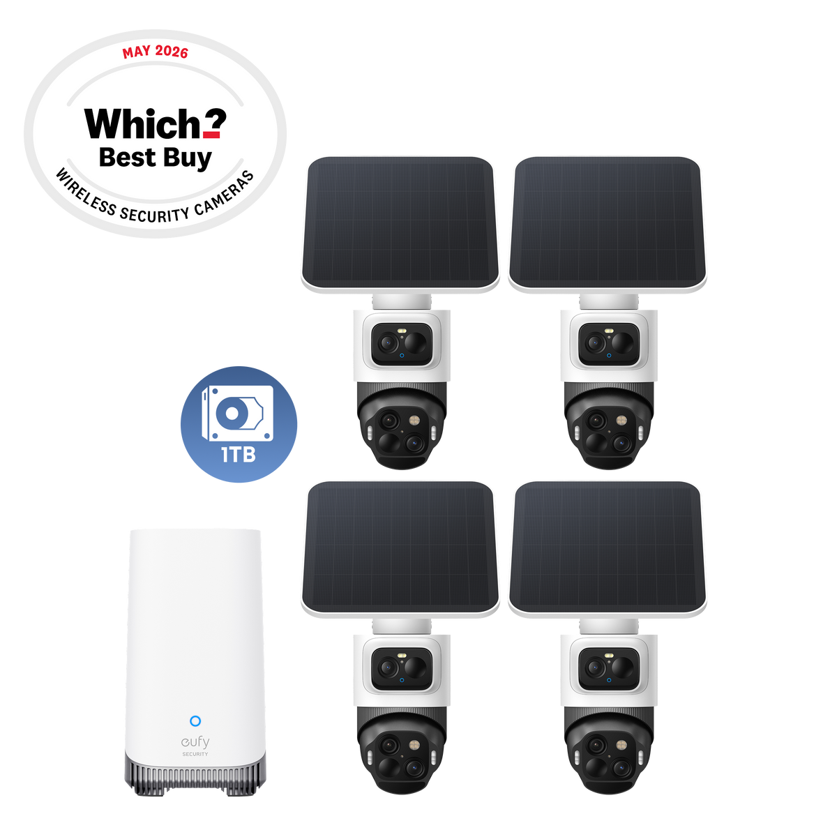 eufyCam S4 4-Cam Kit + 1 TB Hard Drive