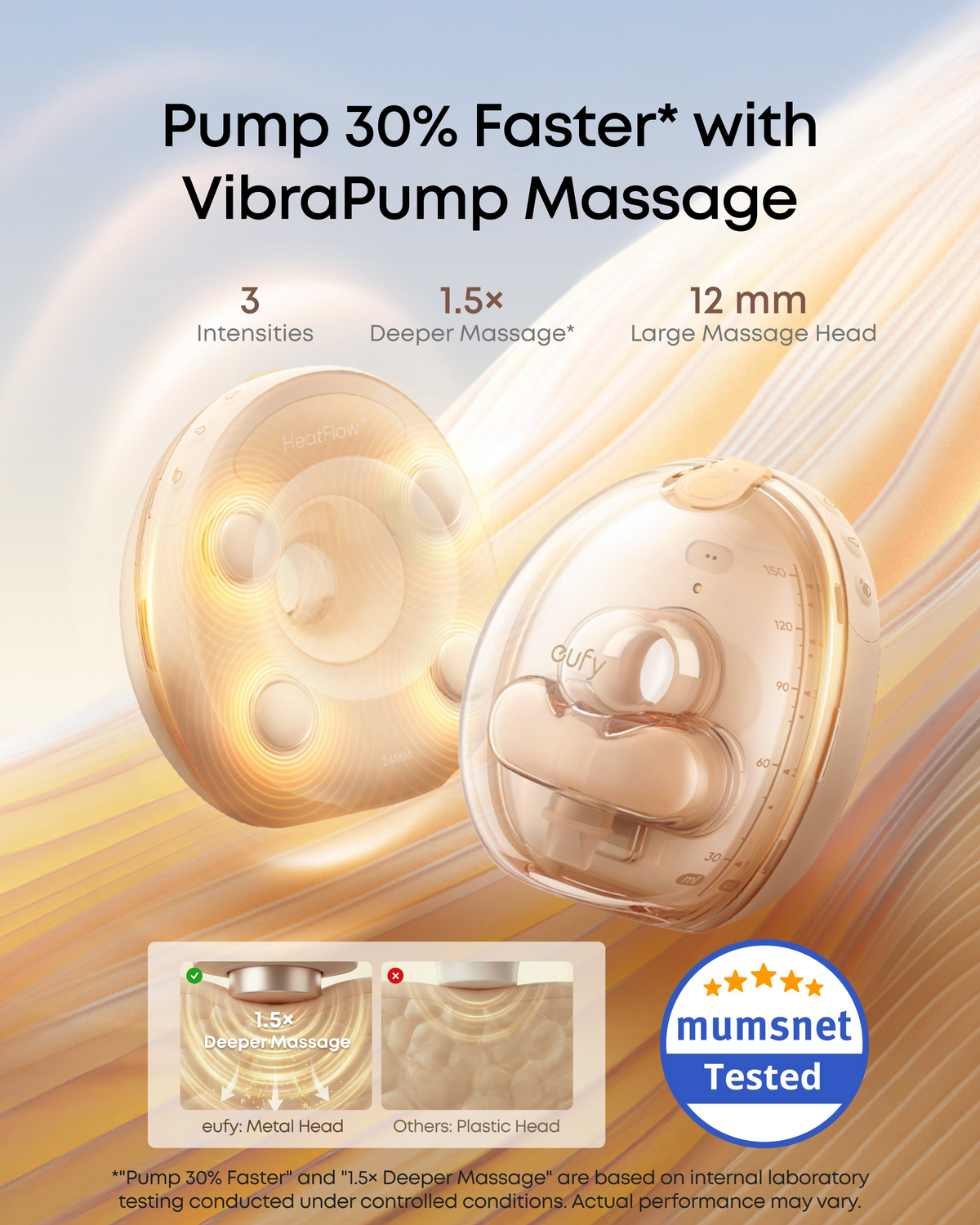 eufy S2 Pro Massaging Heated Electric Breast Pump with Charging Case