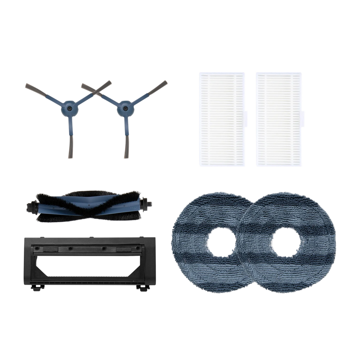 eufy Replacement Parts Kit for eufy Omni C20 Robot Vacuum, Roller Brush with Bristles and Rubber, Brush Guard, 2 Side Brushes, Washable Filter, and 2 Mop Cloths