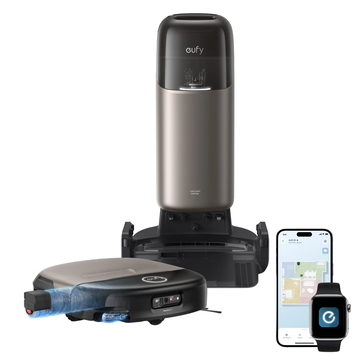 eufy Omni S2 Robot Vacuum & Mop | 30,000Pa, HydroJet 2.0 Self‑Cleaning, AI Navigation, All‑in‑One Station