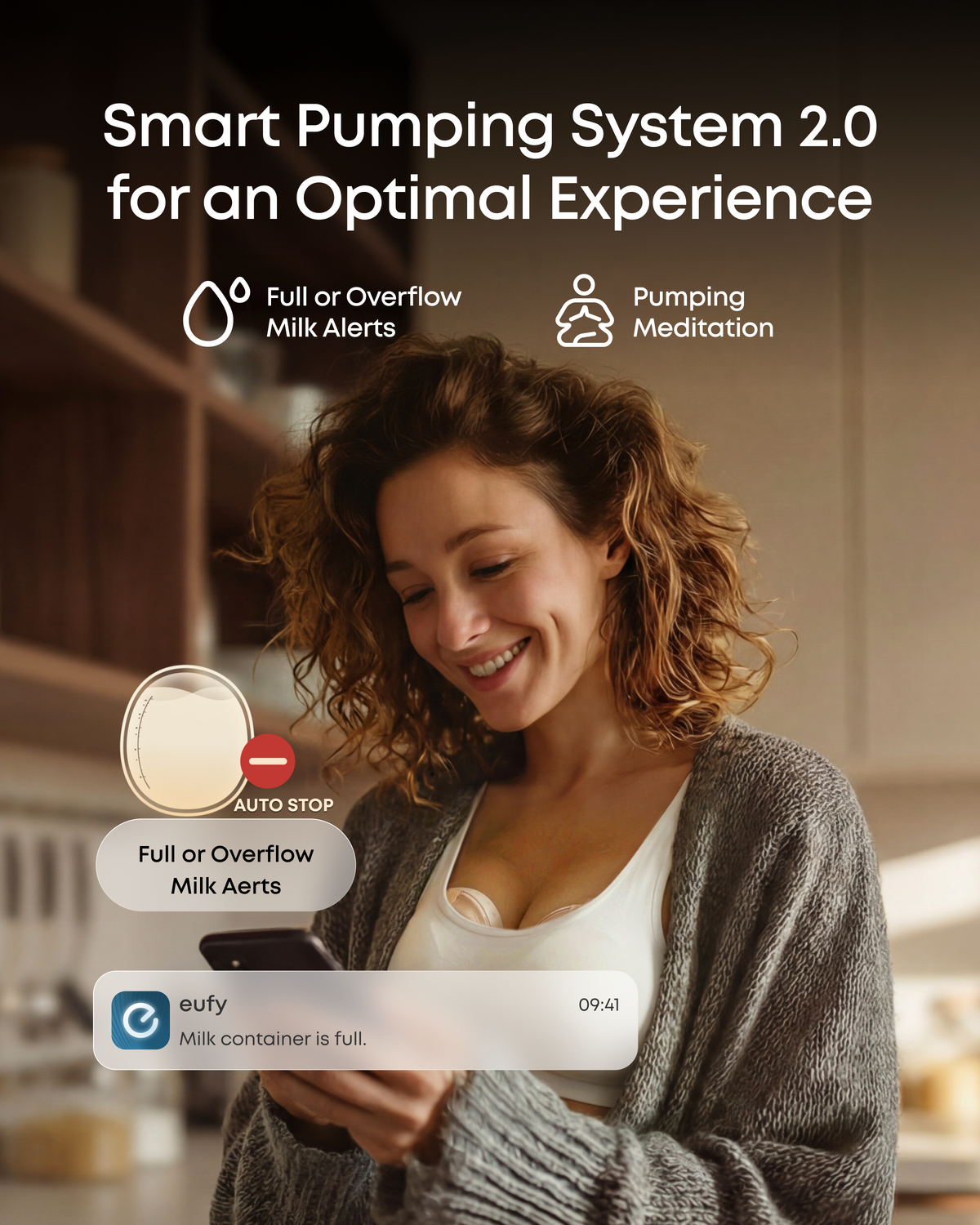 eufy Heated Massage Wearable Breast Pump S2 Pro, HeatFlow, Double-Sealed Flange, Nipple Light, DIY Rhythm, Full Milk & Leak Alert, Wireless Charging Case, 7-Day Battery, App Control, 300mmHg Suction