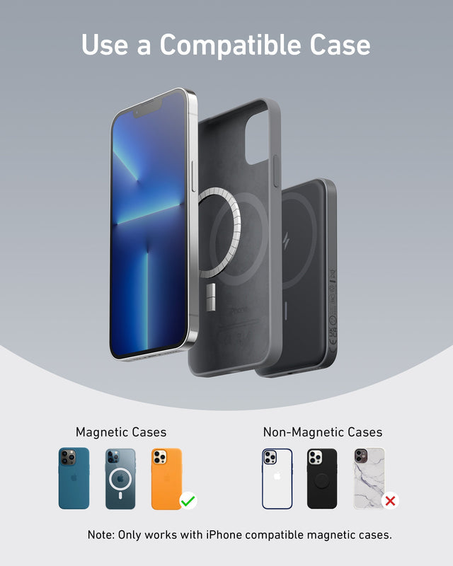 Anker Magnetic Power Bank (MagGo), 5,000mAh Wireless Charger