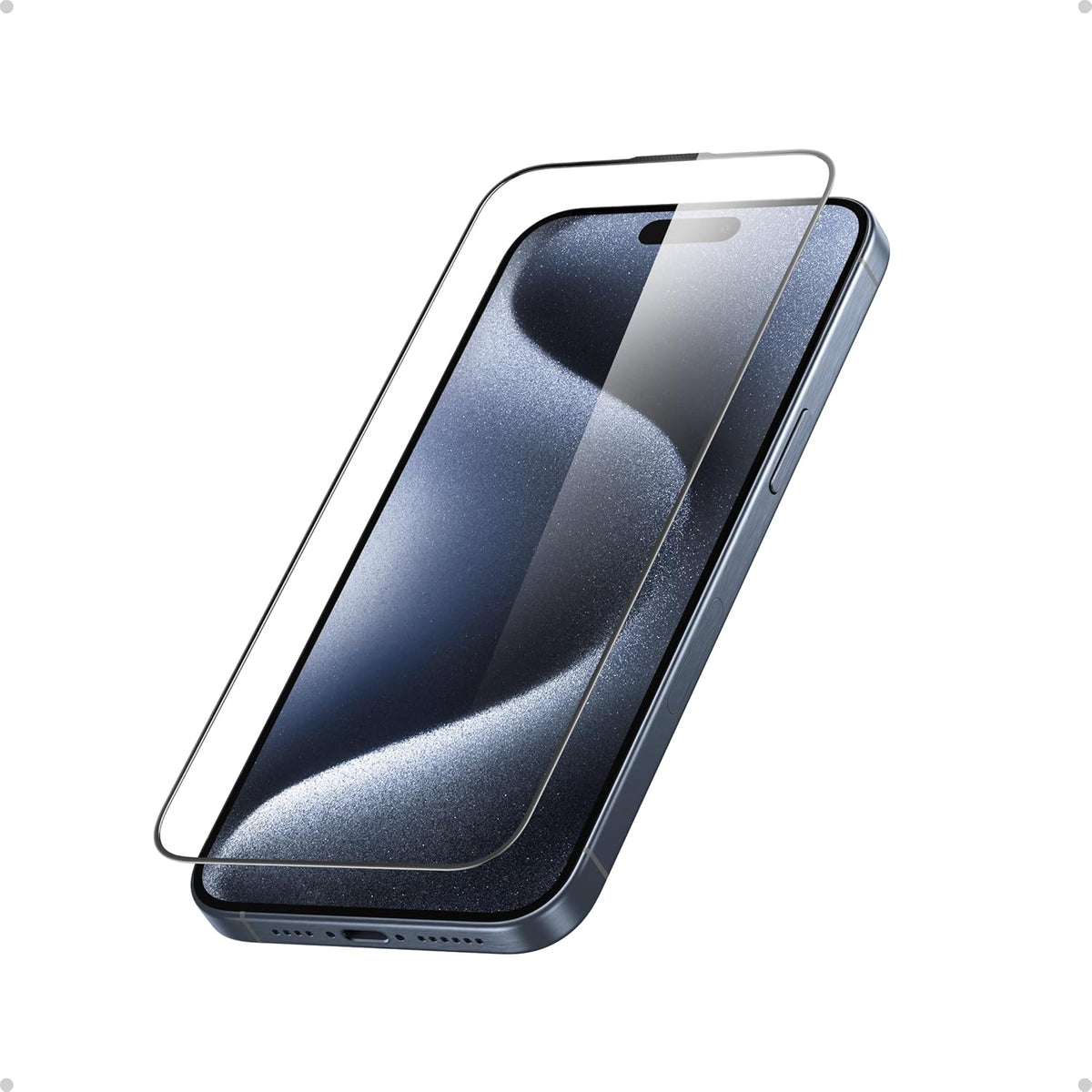 Anker Easy Fit Screen Protector Kit (ShieldX Glass, HD, 2-Pack) For iPhone 15 Pro