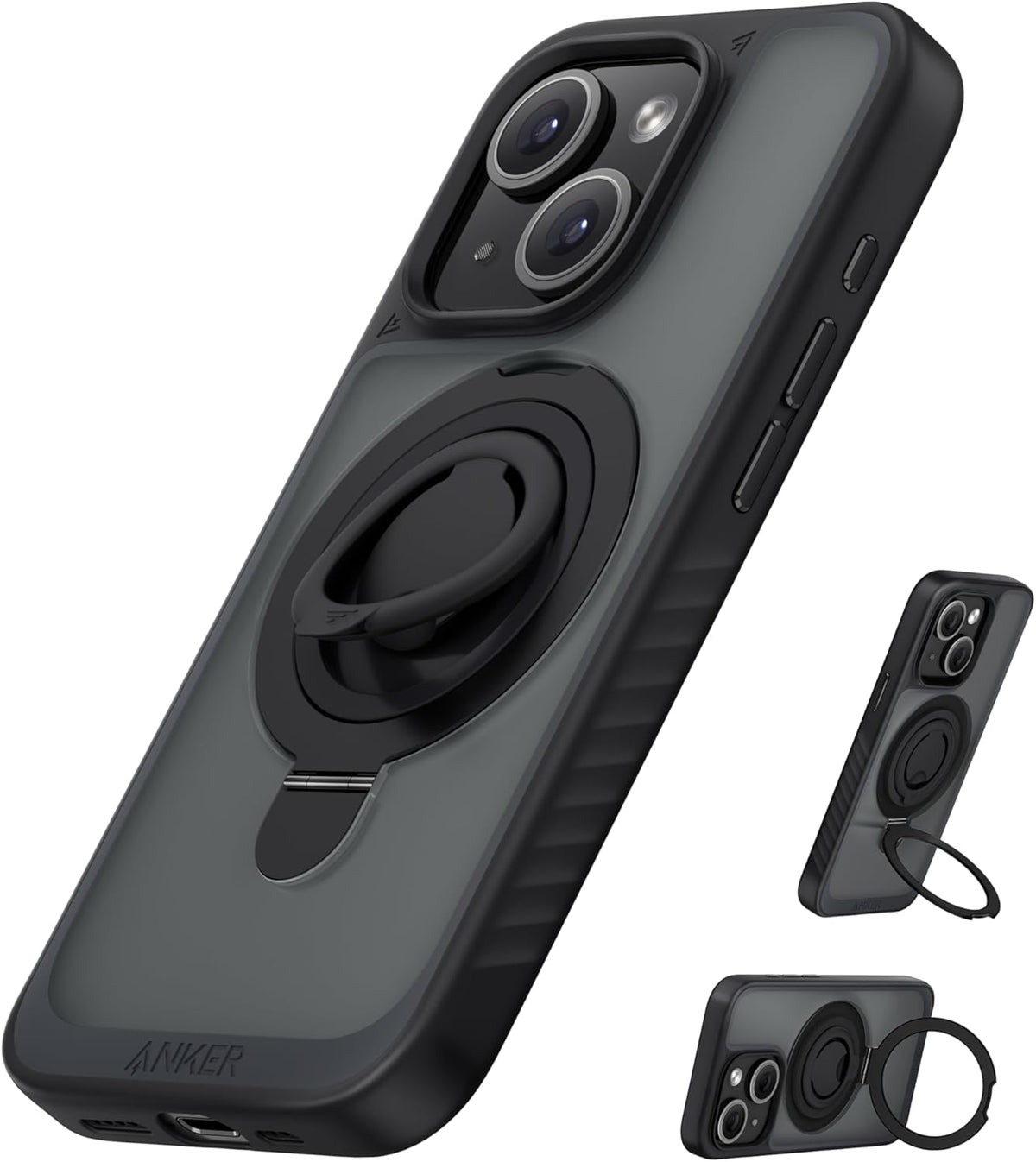 Anker MagGo Magnetic Case with Stand (2-in-1, 360° Silicone Ring, For iPhone 15 )