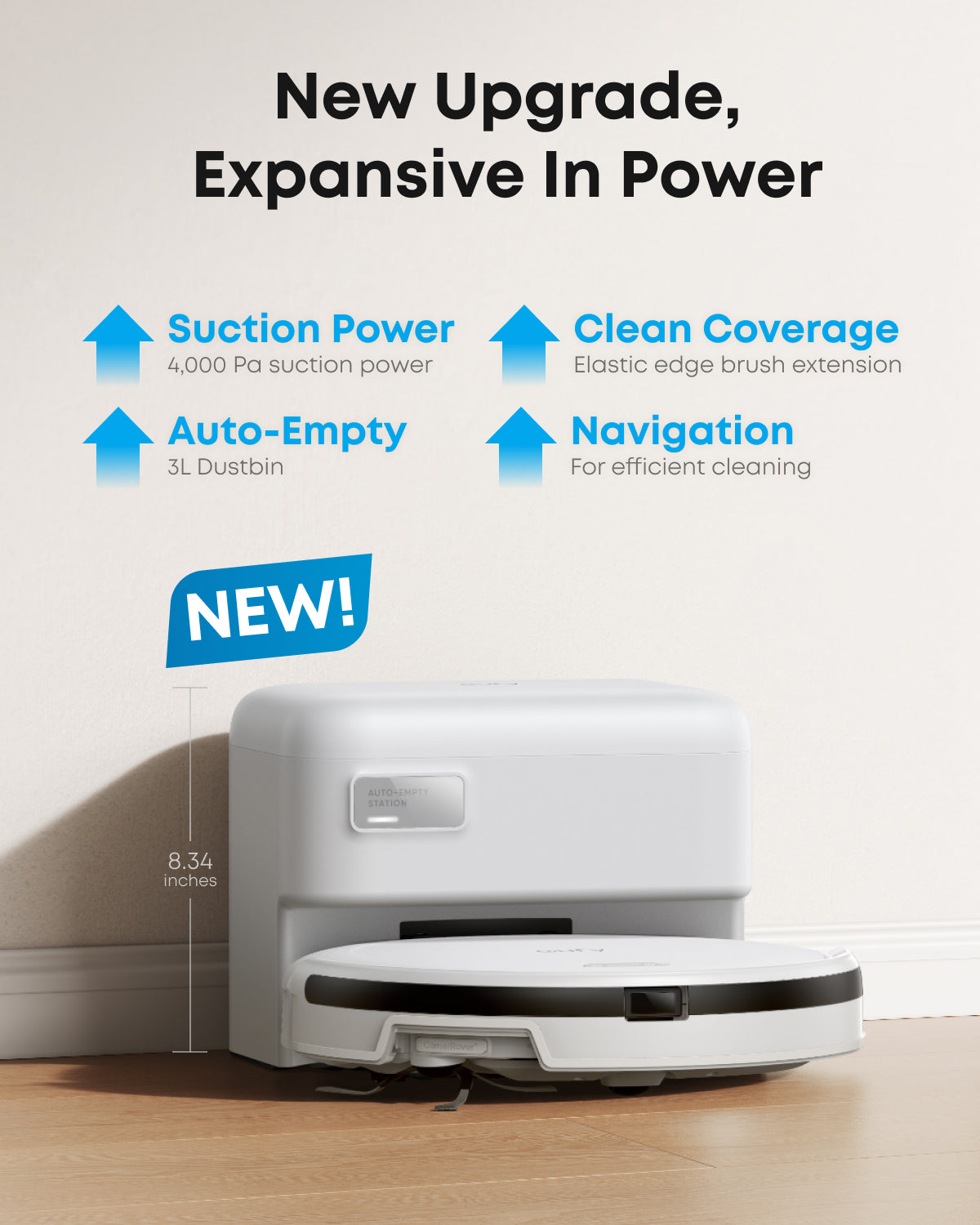 eufy Robot Vacuum C10 White with Self Empty Station