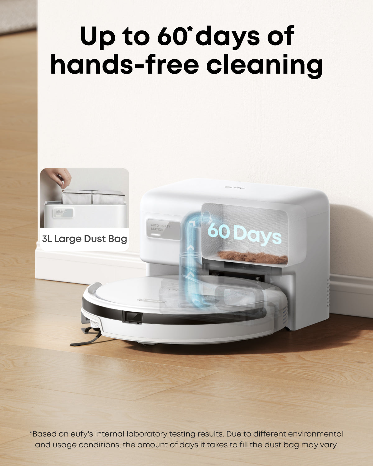 eufy Robot Vacuum C10 White with Self Empty Station