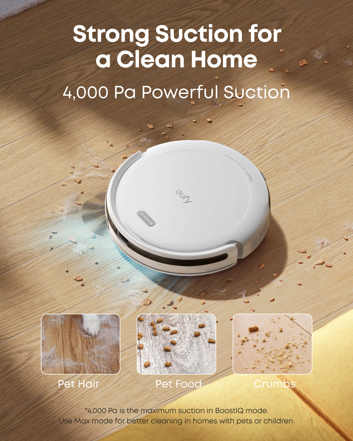 eufy Robot Vacuum C10 White with Self Empty Station