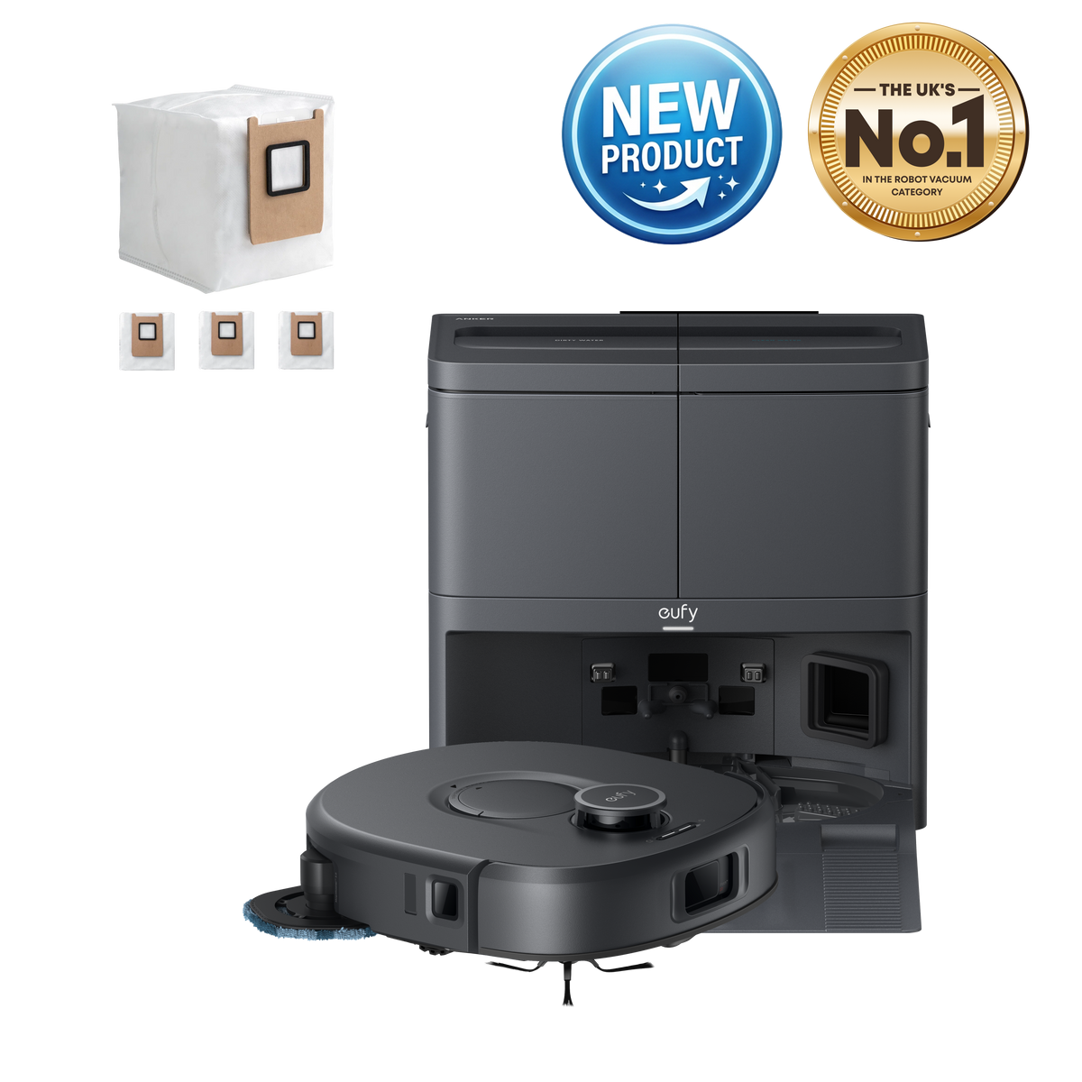 Anker eufy C30 Edge Robot Vacuum and Mop Combo with 3 Dust Bags