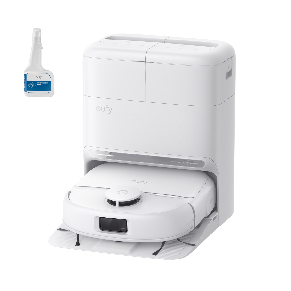 eufy Omni C28 Robot Vacuum (White) and Mop with eufy Floor Cleaning Solution
