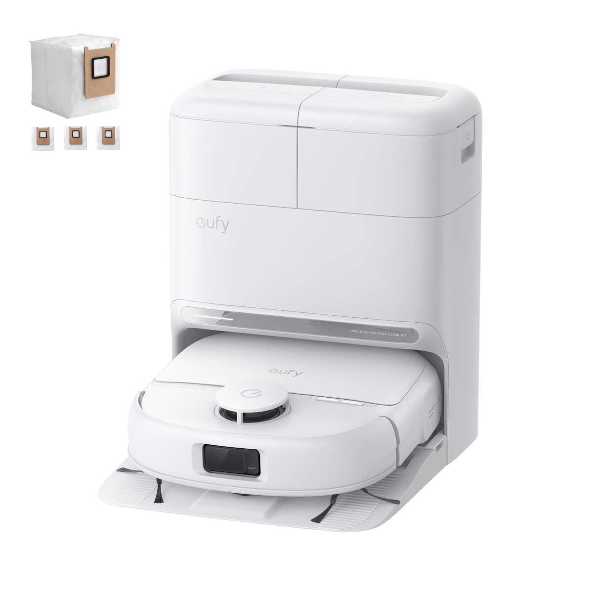 eufy Omni C28 Robot Vacuum (White) and Mop with Dust Bag
