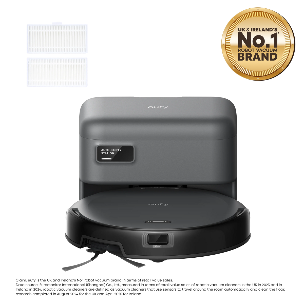 eufy Robot Vacuum C10 with 2 Replacement Washable Filters