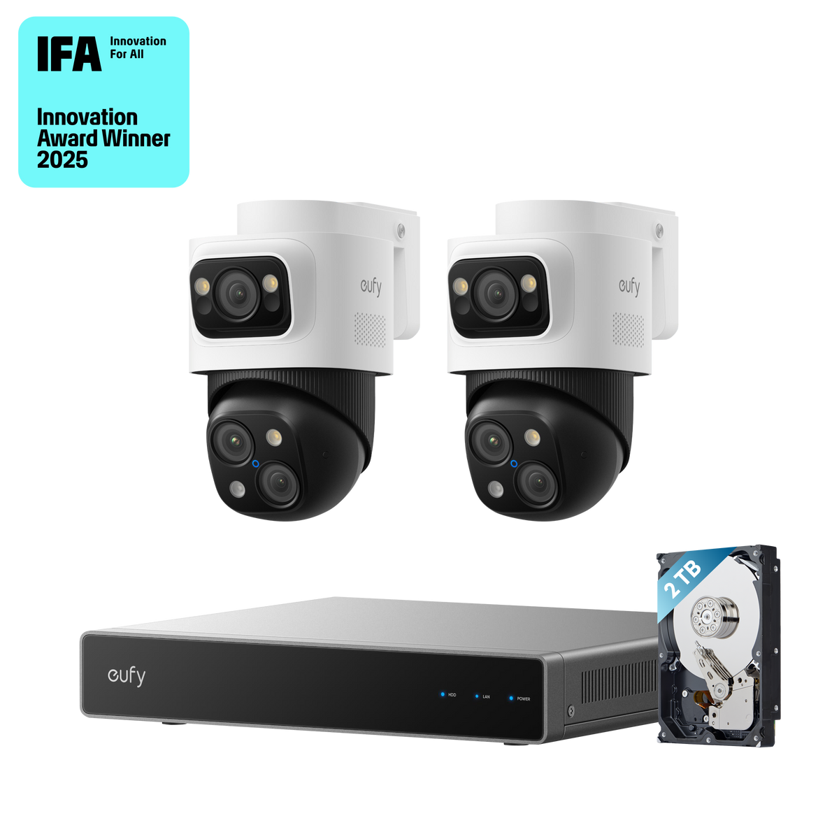 eufy NVR CCTV Security System S4 (2× PoE Cam S4)