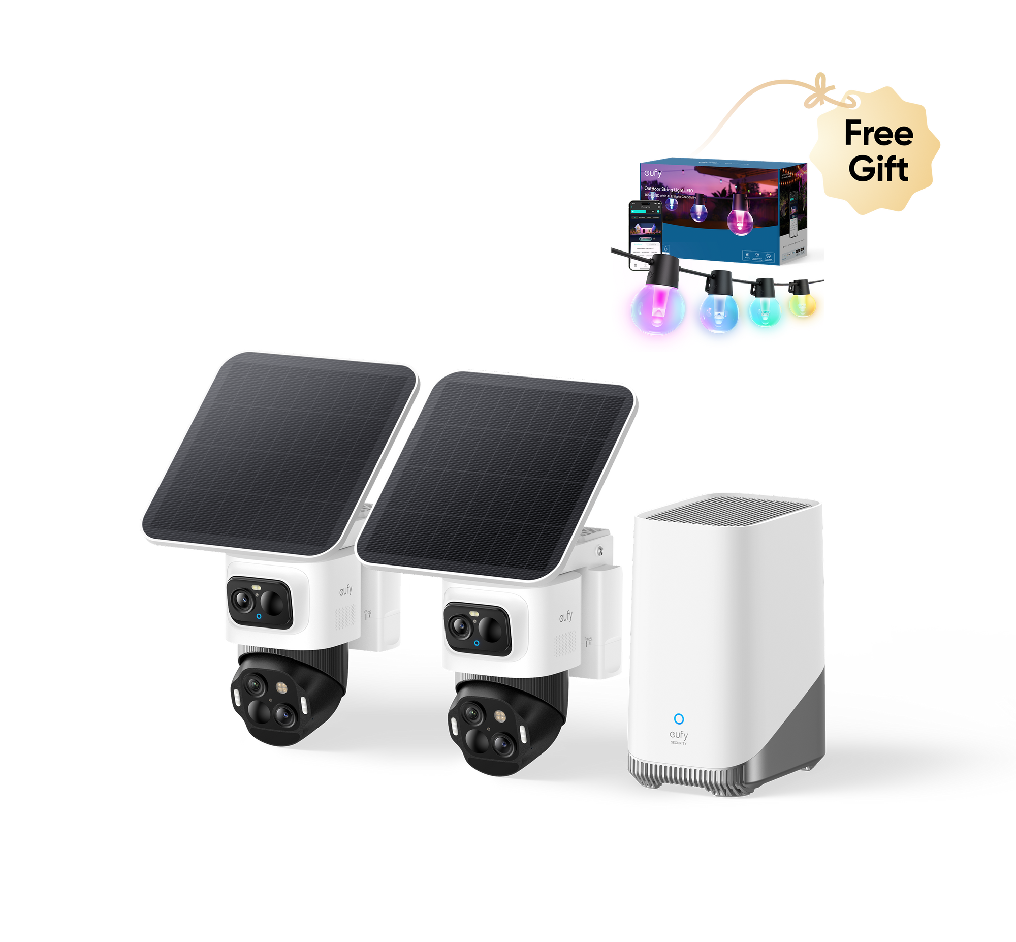 eufyCam S4 2-Cam Kit + Free eufy Outdoor String Lights E10