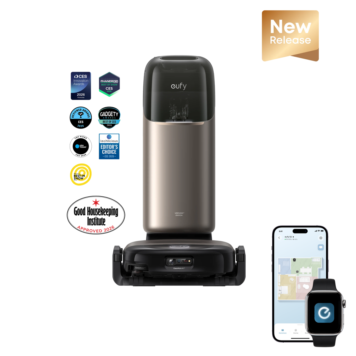 eufy Omni S2 Robot Vacuum and Mop with security camera S350 4K UHD Indoor Camera
