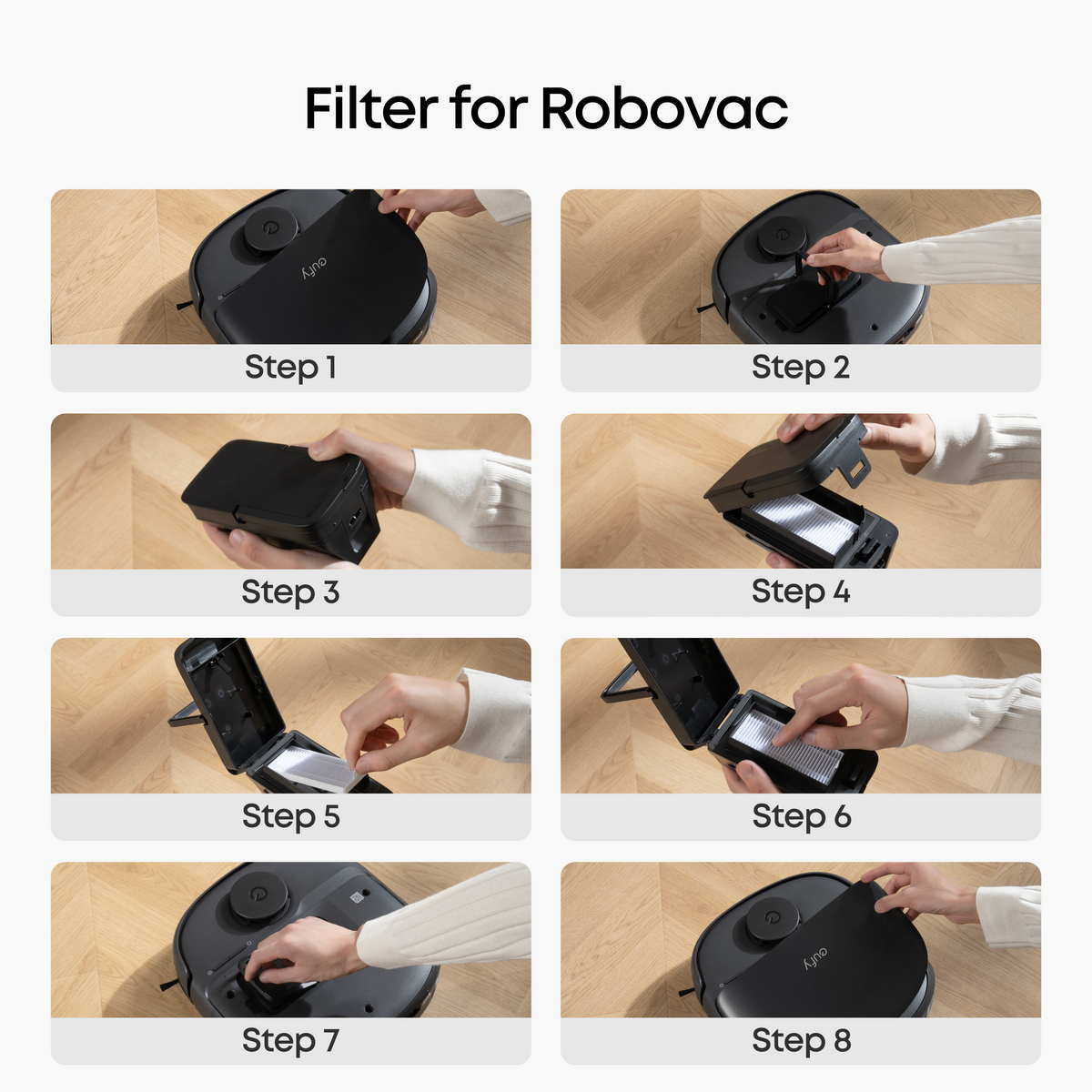 eufy Replacement Kit for C28, Side Brush ×2, Dirty Water Tank Filter ×2, Roller Brush and Brush Guard ×1, Dust Bag ×3, Roller Mop ×2, Replacement Filter ×2