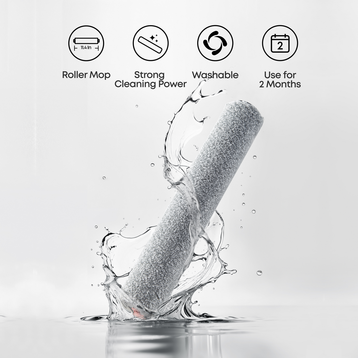 eufy Accessory Roller Mop for C28, Robot Vacuum Plastic and Fiber Brush for Efficient Dust and Debris Cleaning on Multiple Surfaces, Easy to Install and Maintain