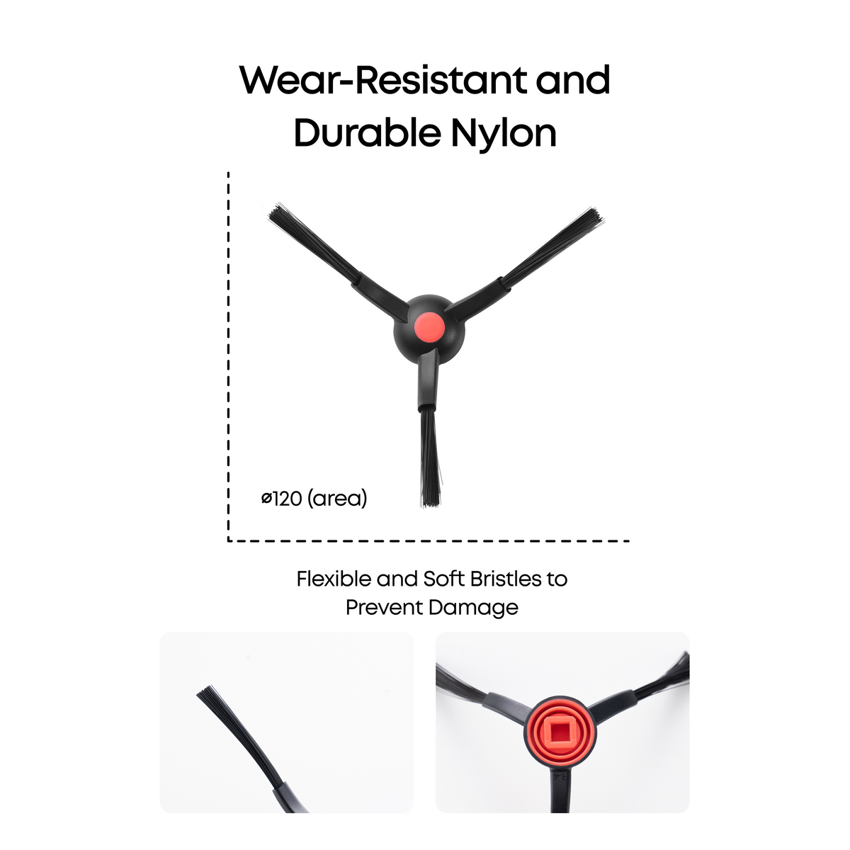 eufy Side Brush, 2 pairs, Durable, Soft, Compatible with C28/E25/E28/S1 pro