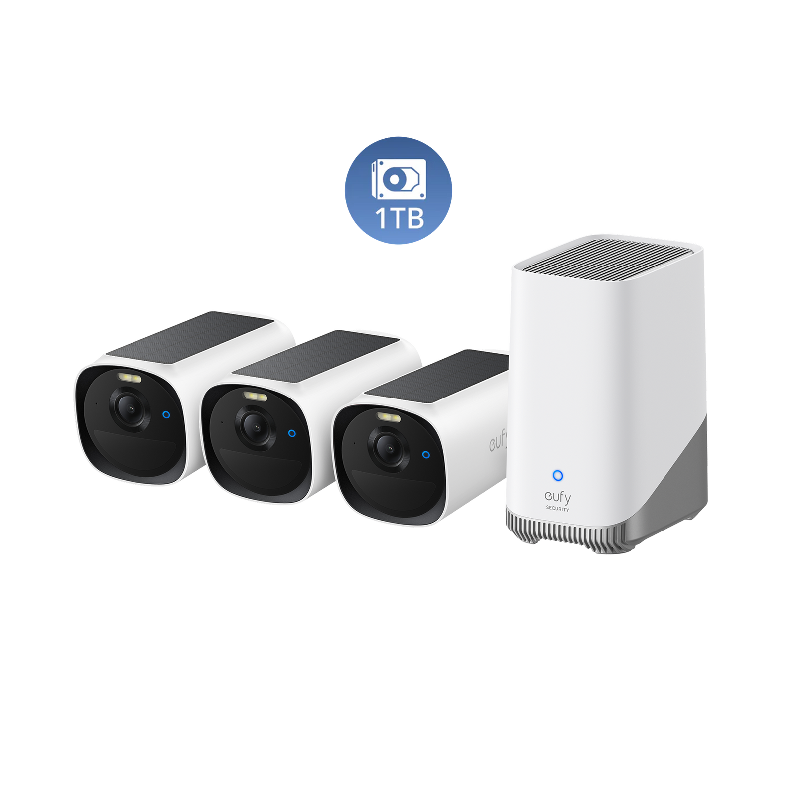 eufyCam E40 3-Cam Kit + HomeBase S380 + 1TB Hard Drive