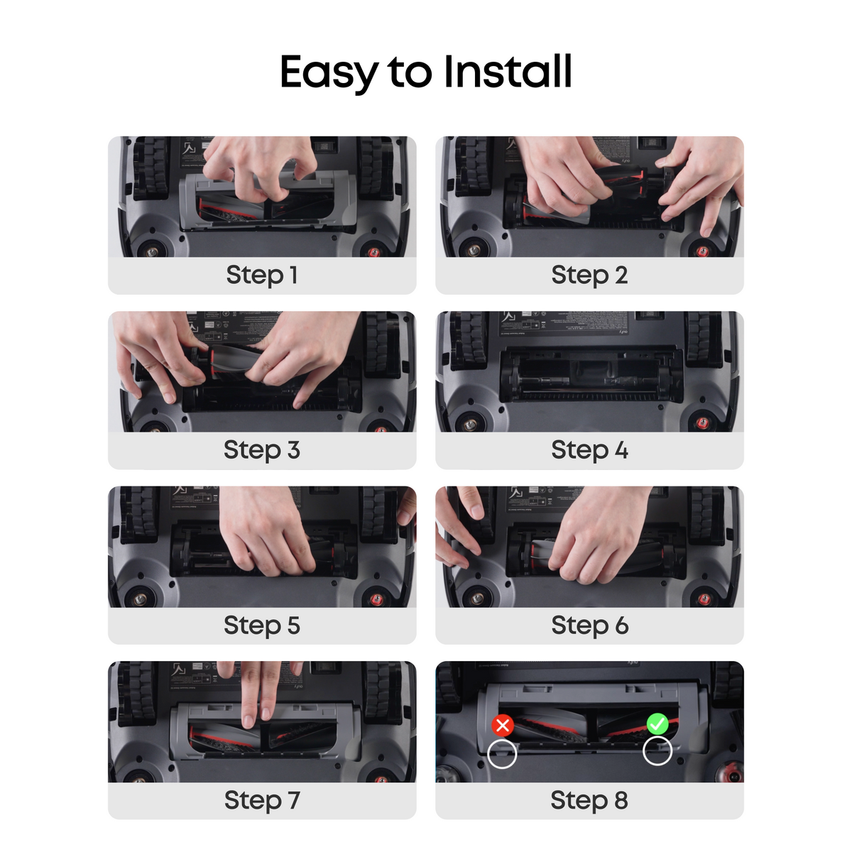 eufy S2 Replacement Accessory Kit, 2 Pairs of Side Brushes, 2 Filter Sets, 1 Roller Brush, 1 Brush Guard, 1 Dust Bag, 1 Roller Mop, 1 Water Tank Filter