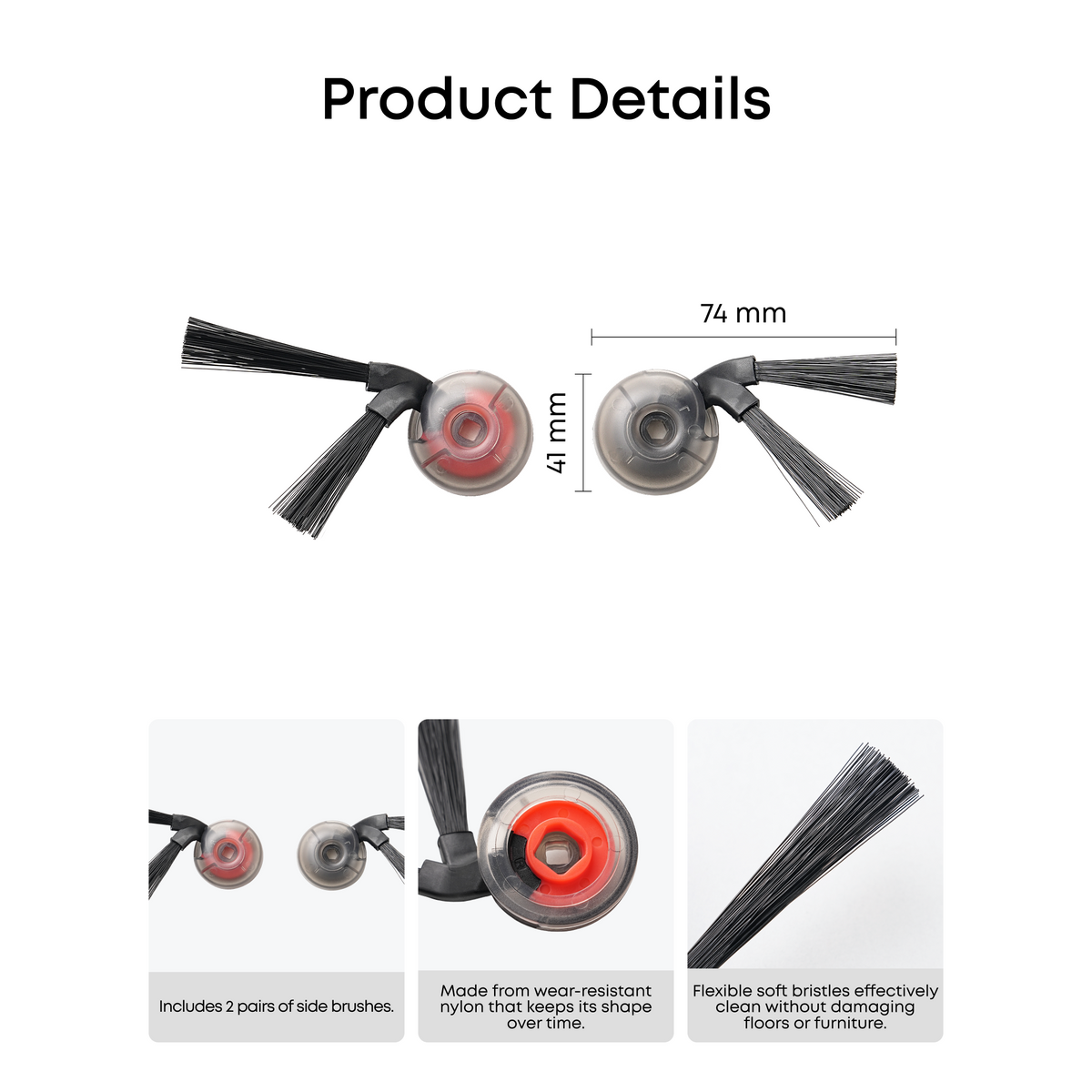 eufy Replacement Side Brushes (2 Pairs) for Robot Vacuum Omni S2