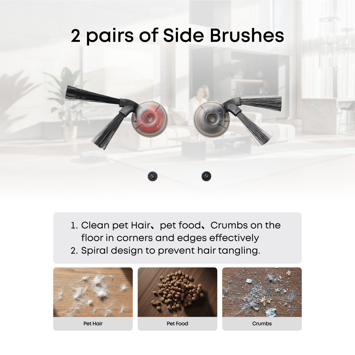 eufy Replacement Side Brushes (2 Pairs) for Robot Vacuum Omni S2
