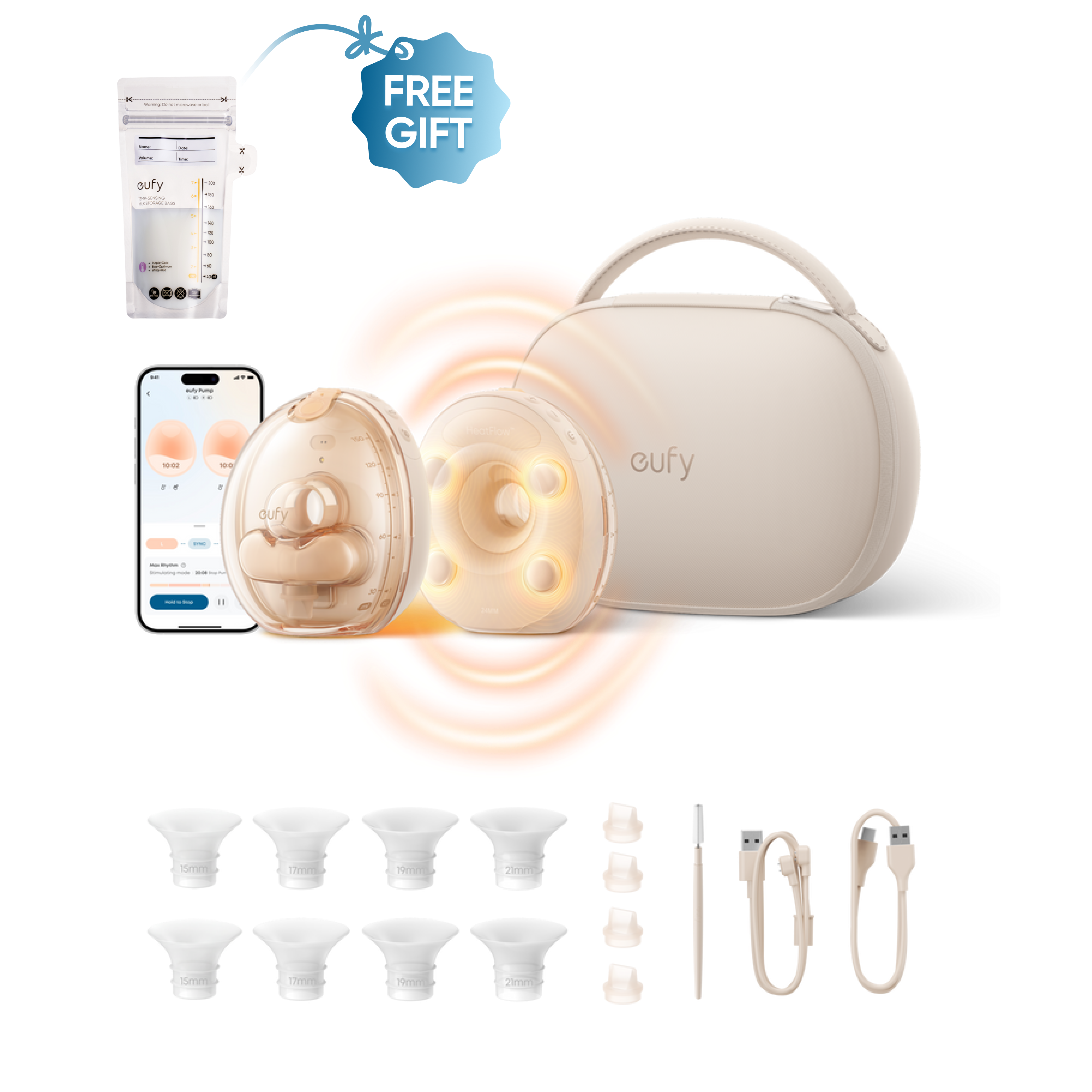 eufy Wearable Breast Pump S2 Pro with Free Milk Bag