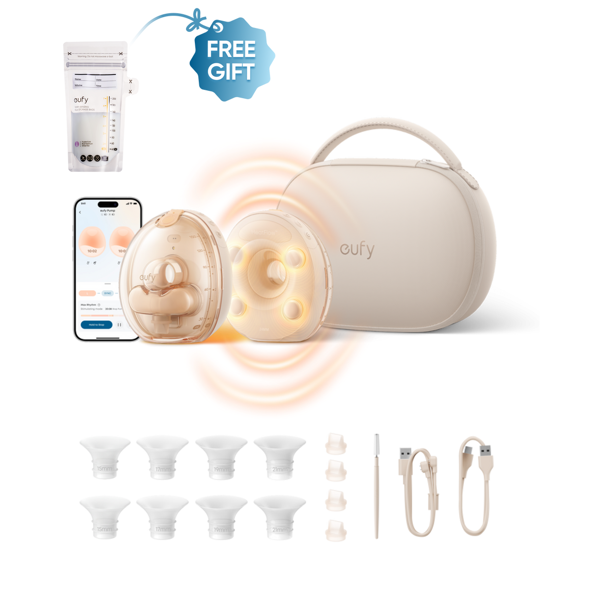 eufy Wearable Breast Pump S2 Pro with Free Milk Bag