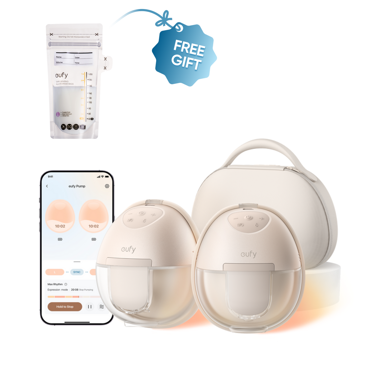 eufy Wearable Breast Pump S1 Pro with Free Milk Bag