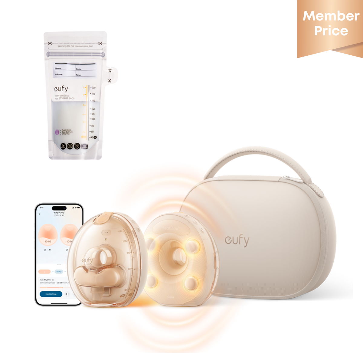 eufy S2 Pro Breast Pump with Milk Bag
