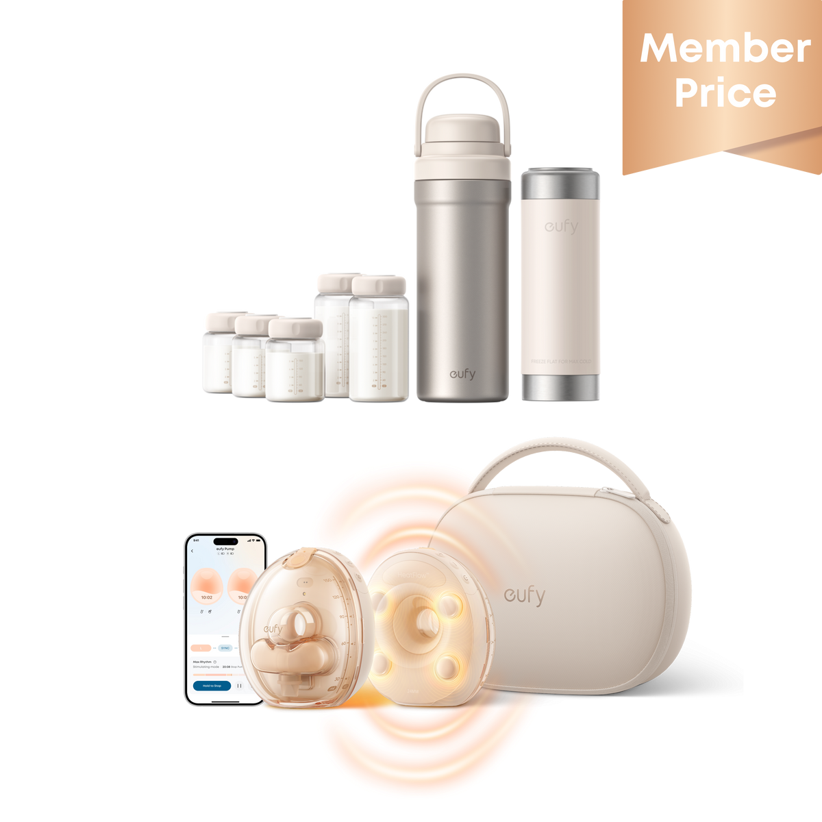 eufy S2 Pro Breast Pump + E10 Portable Milk Cooler