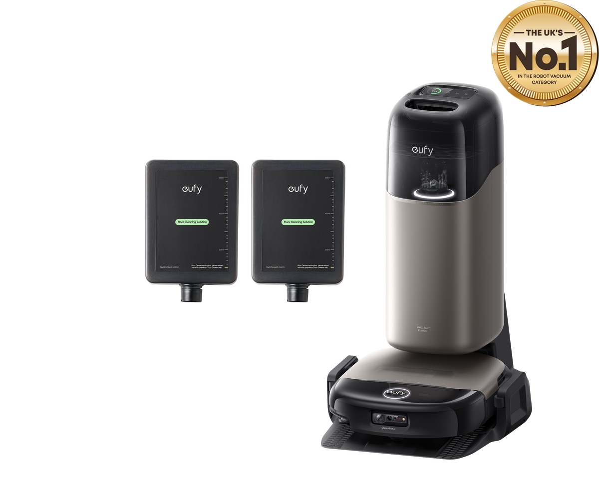 eufy Omni S2 Robot Vacuum and Mop with 2 bottles of eufy Floor Cleaning Solution