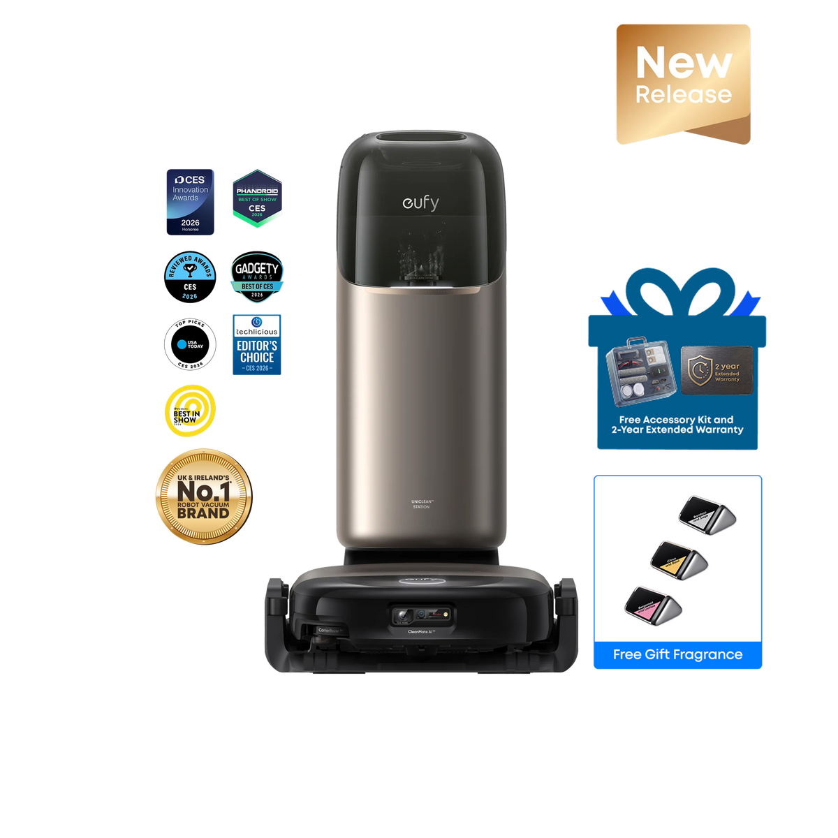 eufy Omni S2 Robot Vacuum & Mop Bundle with Citrus & Basil Fragrance, Deep Cleaning meets Long-Lasting Freshness