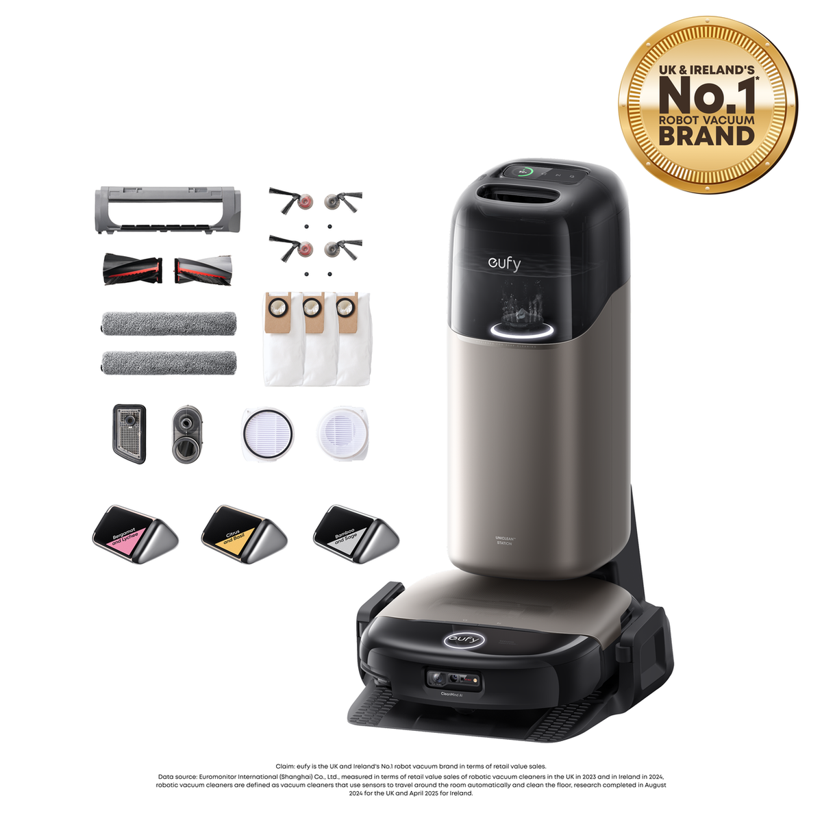 eufy Omni S2 Robot Vacuum and Mop with Replacement Kit and Fragrance Refill