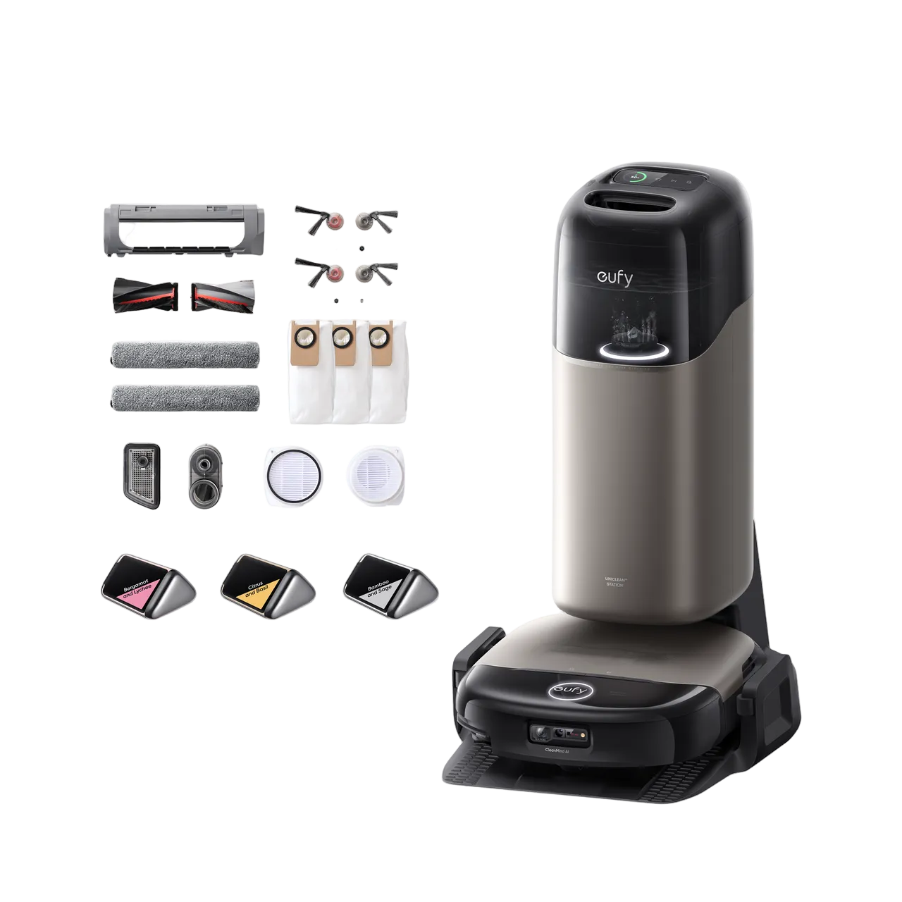 eufy Omni S2 Robot Vacuum and Mop with Replacement Kit and Fragrance Refill