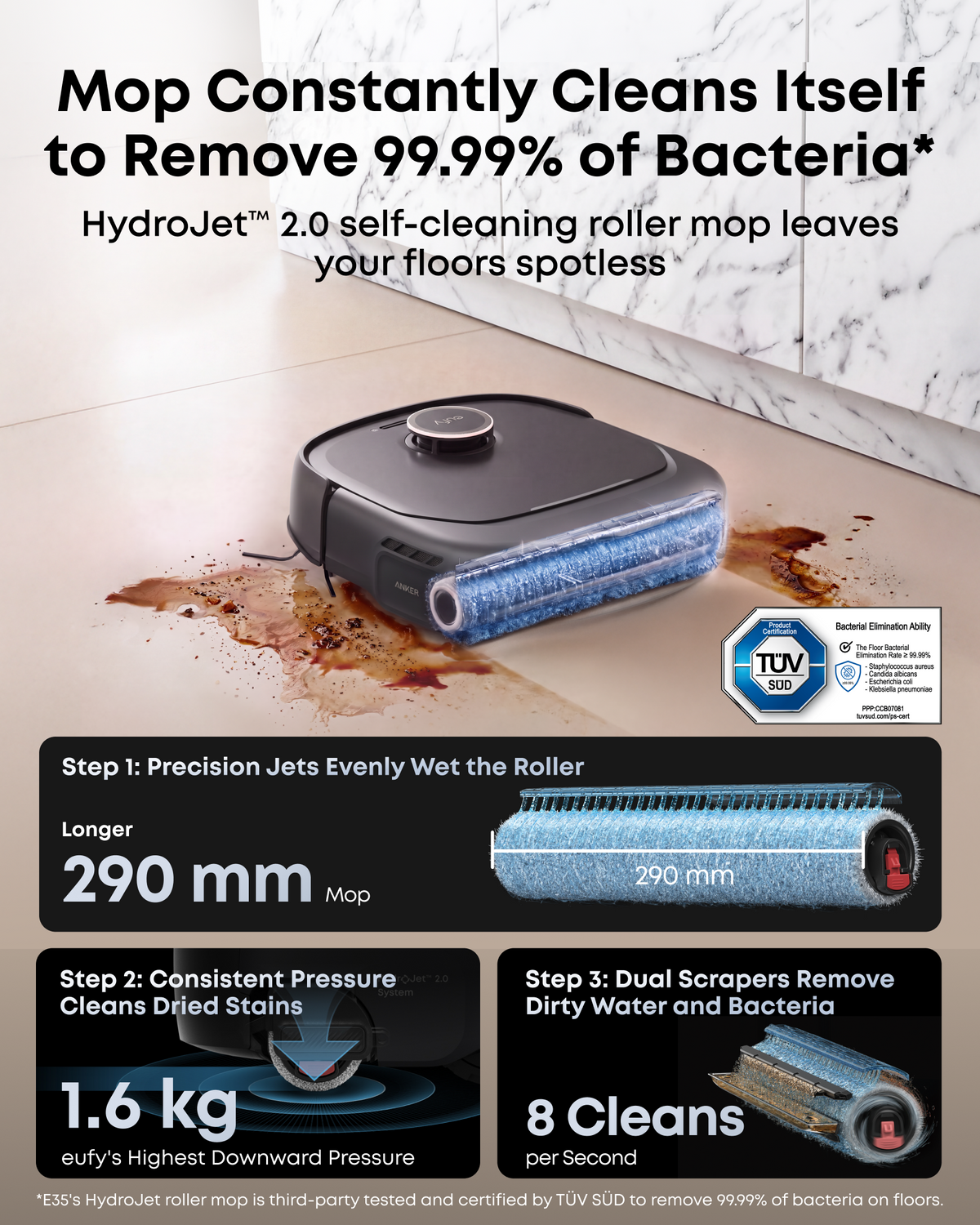 Anker eufy E35 Omni, Robot Vacuum Cleaner with Mop, 35,000 Pa