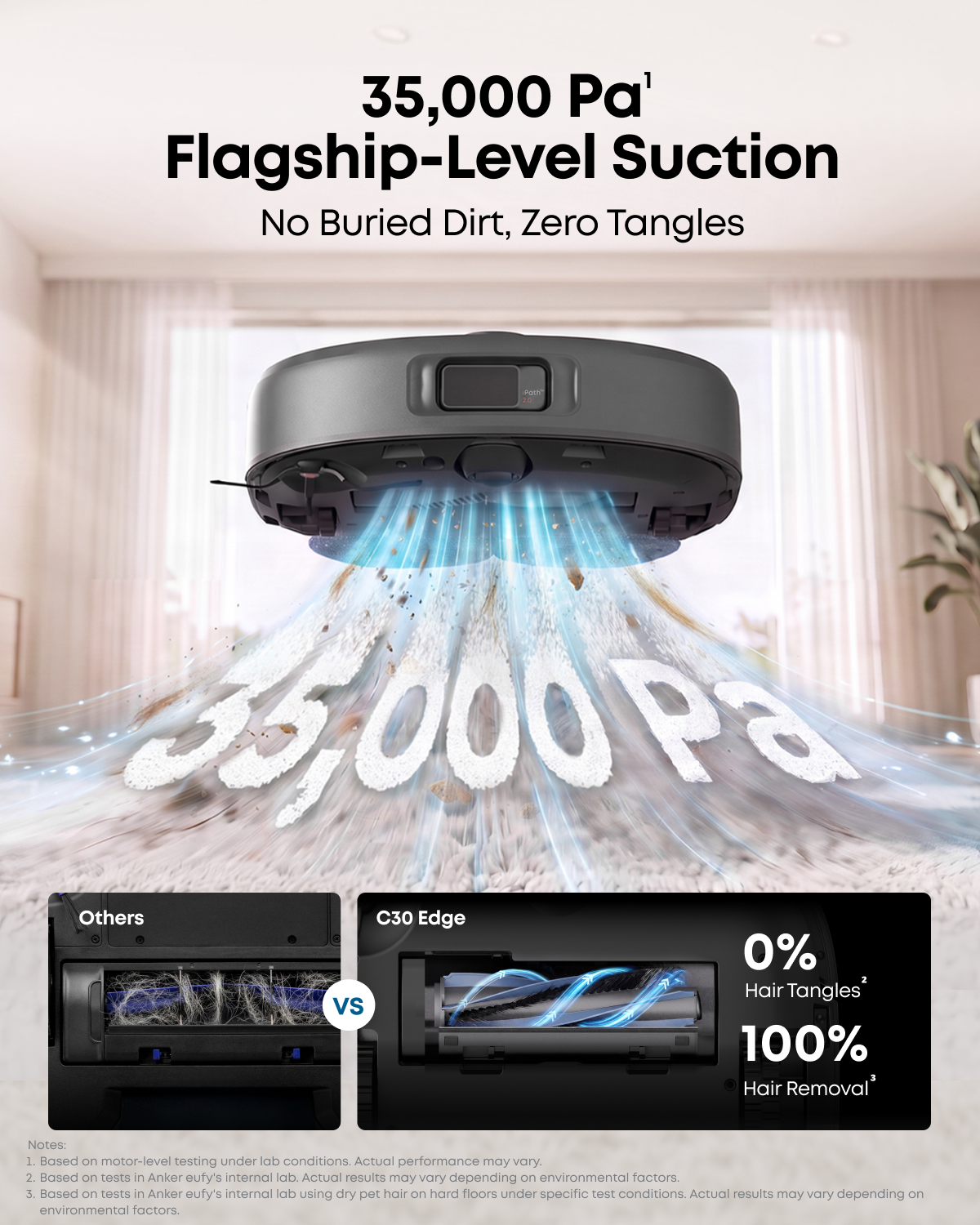 Anker eufy C30 Edge Robot Vacuum and Mop Combo, 35,000 Pa, Edge-to-Edge Mop