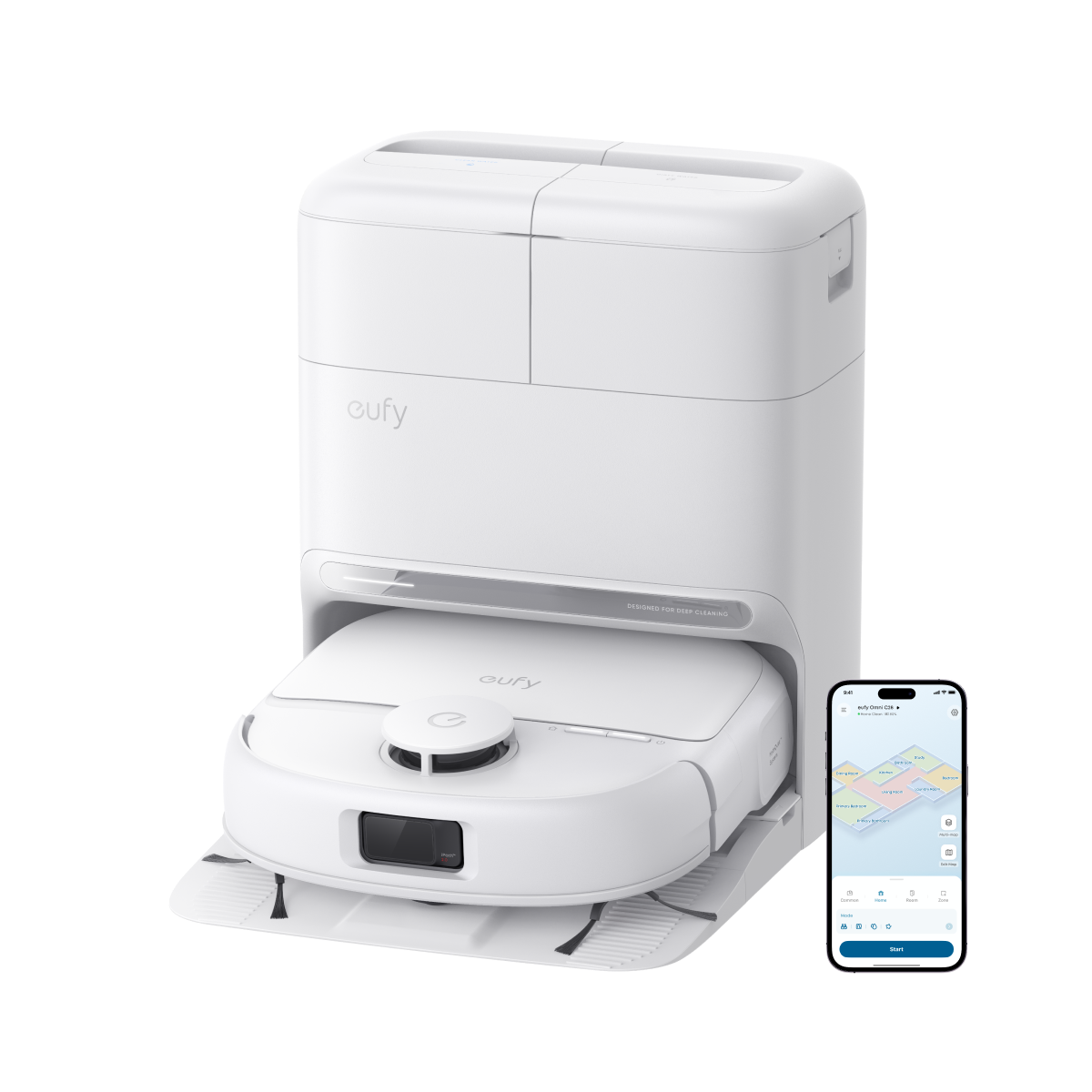 eufy Omni C28 Robot Vacuum & Mop with All-in-One Station (White)