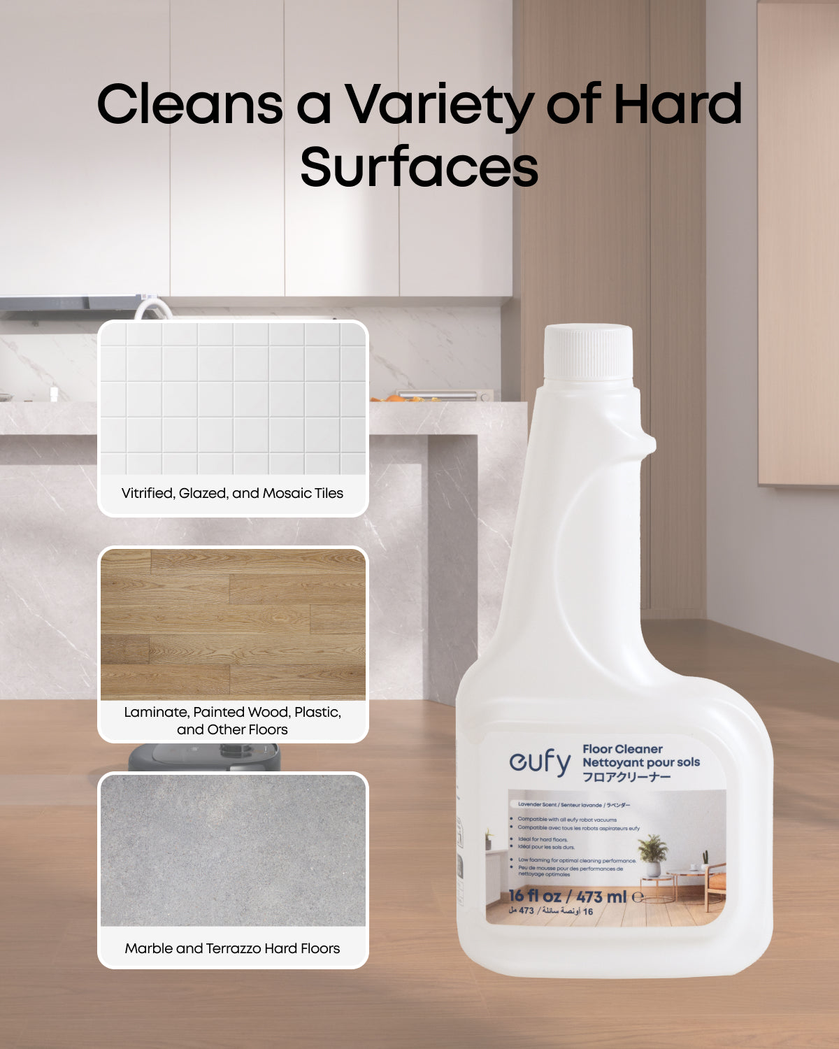Anker eufy Official Floor Cleaning Solution for E35, E28, C28, C30 Egde, C30, 473 ml
