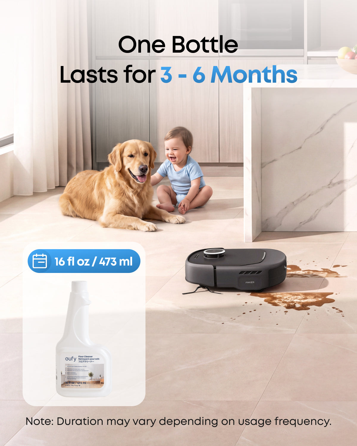 Anker eufy Official Floor Cleaning Solution for E35, E28, C28, C30 Egde, C30, 473 ml