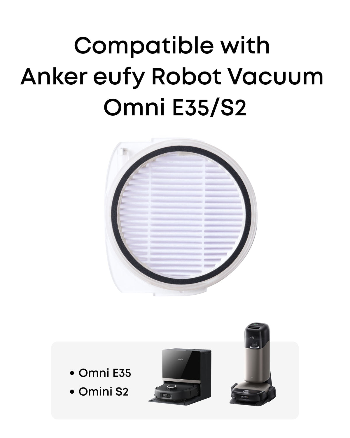 Anker eufy Official Replacement Filter for E35, S2, 1-Pack