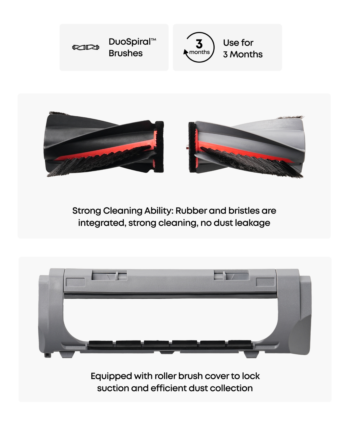 Anker eufy Official Roller Brush and Brush Guard for E35, S2, 1 Set