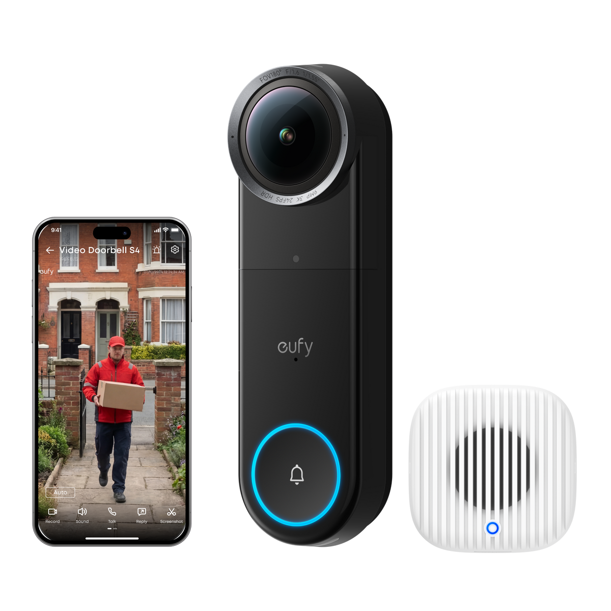 Anker eufy S4 3K Smart Video Doorbell with Chime 2 (Wired)