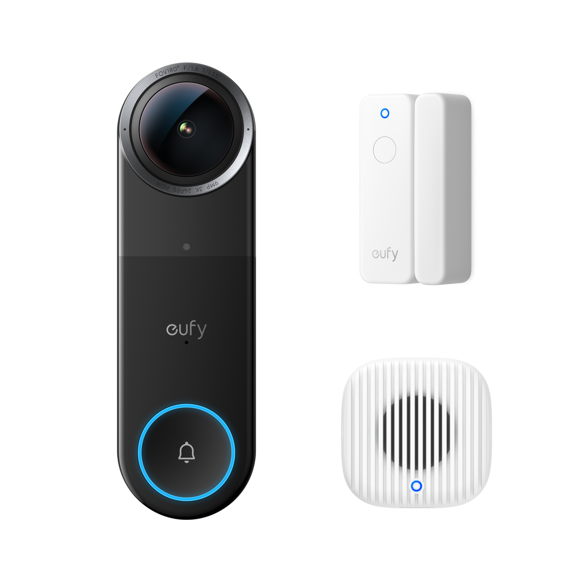 eufy Wired Video Doorbell S4 with Chime 2 (Wired) + Entry Sensor E20