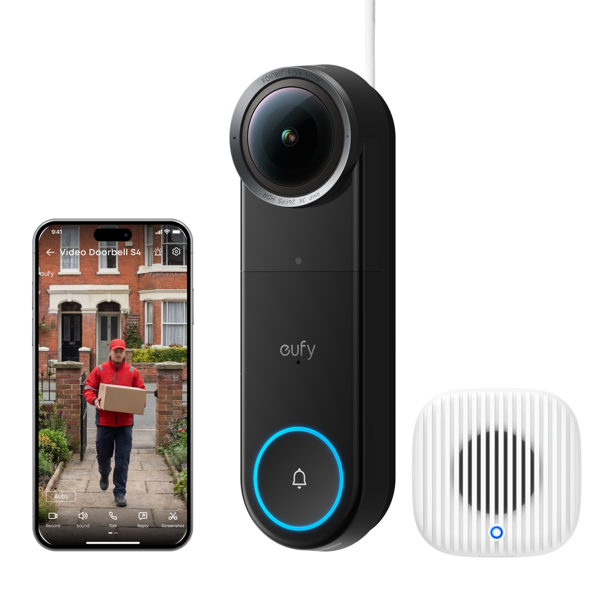 Anker eufy S4 3K Smart Video Doorbell with Chime 2 (Wired)