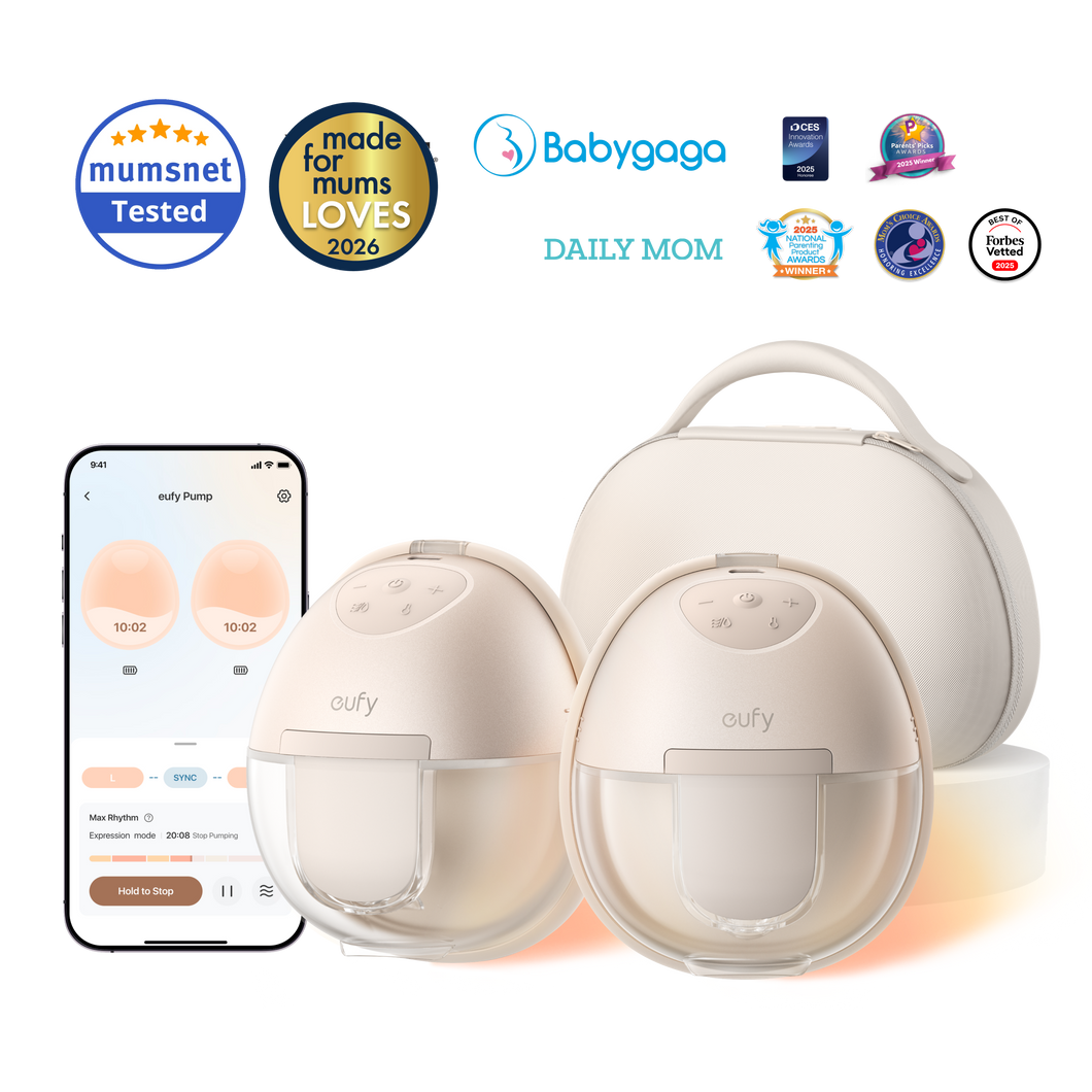 eufy S1 Pro Wearable Heated Electric Breast Pump with Charging Case