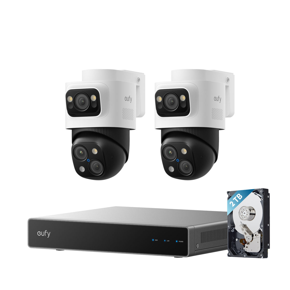 eufy NVR CCTV Security System S4 (2× PoE Cam S4)