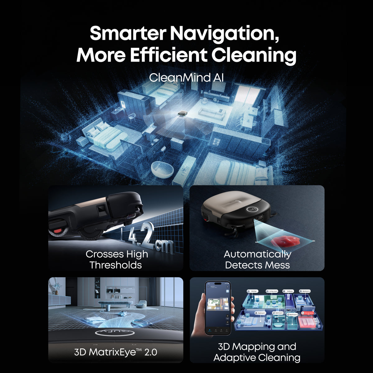 eufy Omni S2 Robot Vacuum & Mop | 30,000Pa, HydroJet 2.0 Self‑Cleaning, AI Navigation, All‑in‑One Station