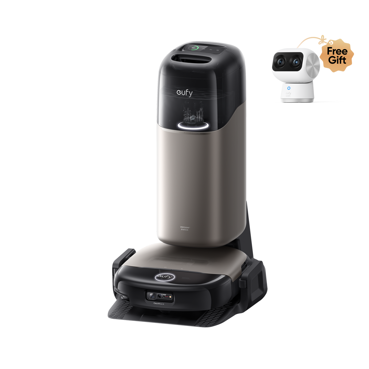 eufy Omni S2 Robot Vacuum and Mop with security camera S350 4K UHD Indoor Camera